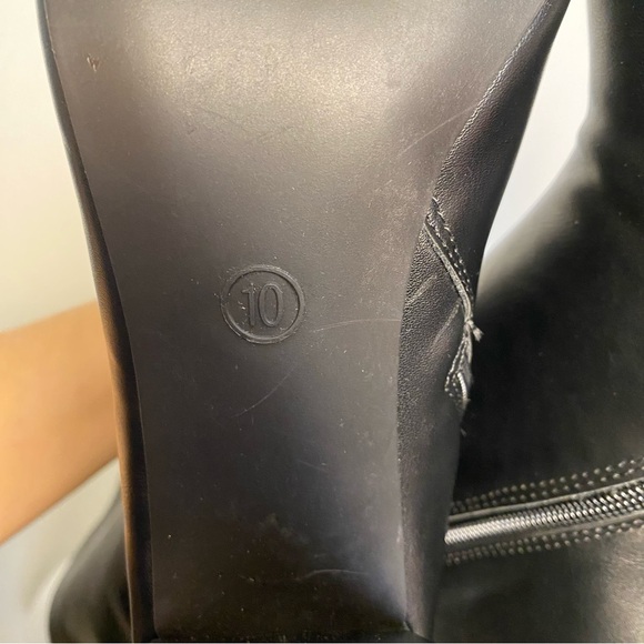 NWB Wild Pair Black Knee-High Block Heel Boots Size 10 - Picture 14 of 14